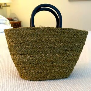 Cesta Collective natural fiber and leather hand bag